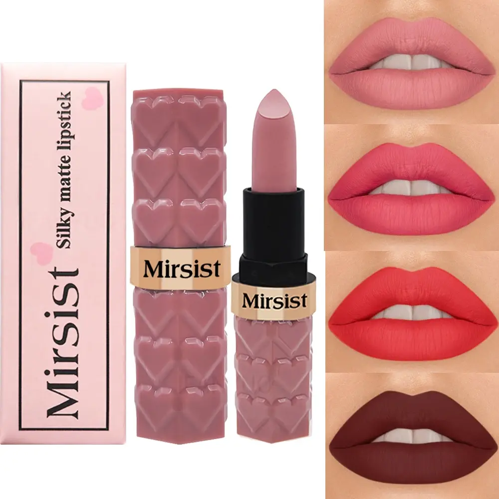 Waterproof Dark Matte Chestnut Lipstick Velvety Smooth Lasting Rich Pigment Everyday Makeup Moisturizing Non Stick Cup Lip Stick