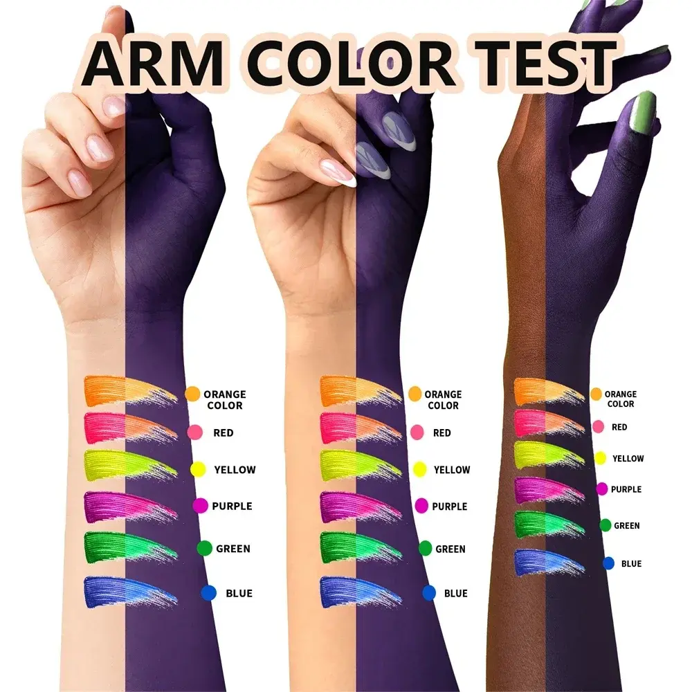 6Color Neon Mascara Fluorescence Waterproof Lasting Cosmetic Luminous Pigment Quick Dry Mascara Non Caking Eyelash Extend Makeup