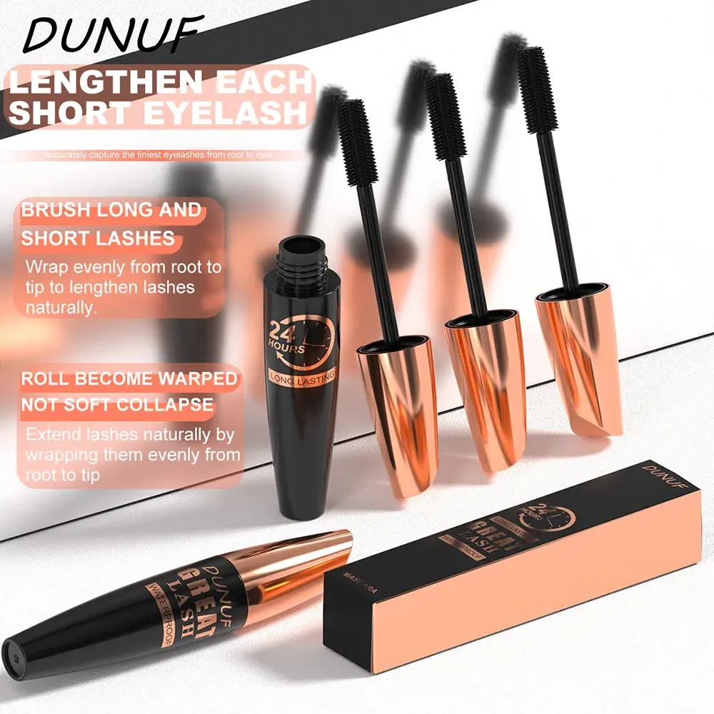 DUNUF 24HR Waterproof Mascara Ultra-volumizing Lengthening & Curling  All-Day Curl Hold