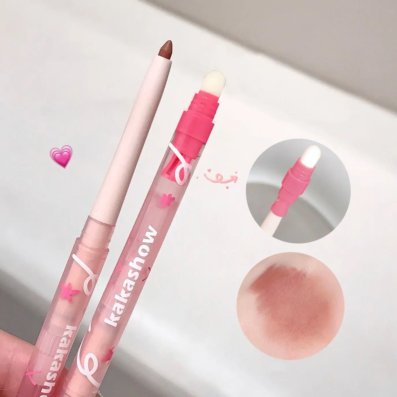 Waterproof Matte Lipliner Pencil with Brush Sexy Nude Brown Contour Tint Lipstick Lasting Non-stick Cup Natural Lip Liner Makeup