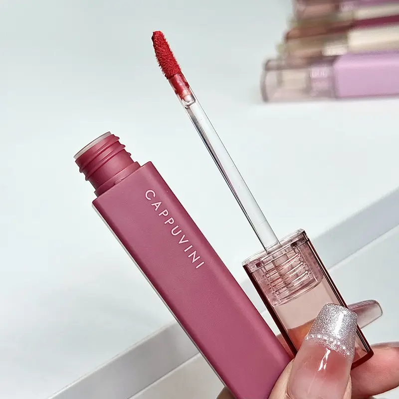 Cappuvini Matte Lip Gloss Low-saturation Gray Pink Liquid Lipstick Waterproof Non-Stick No Fade Lip Tint Korean Makeup Cosmetics