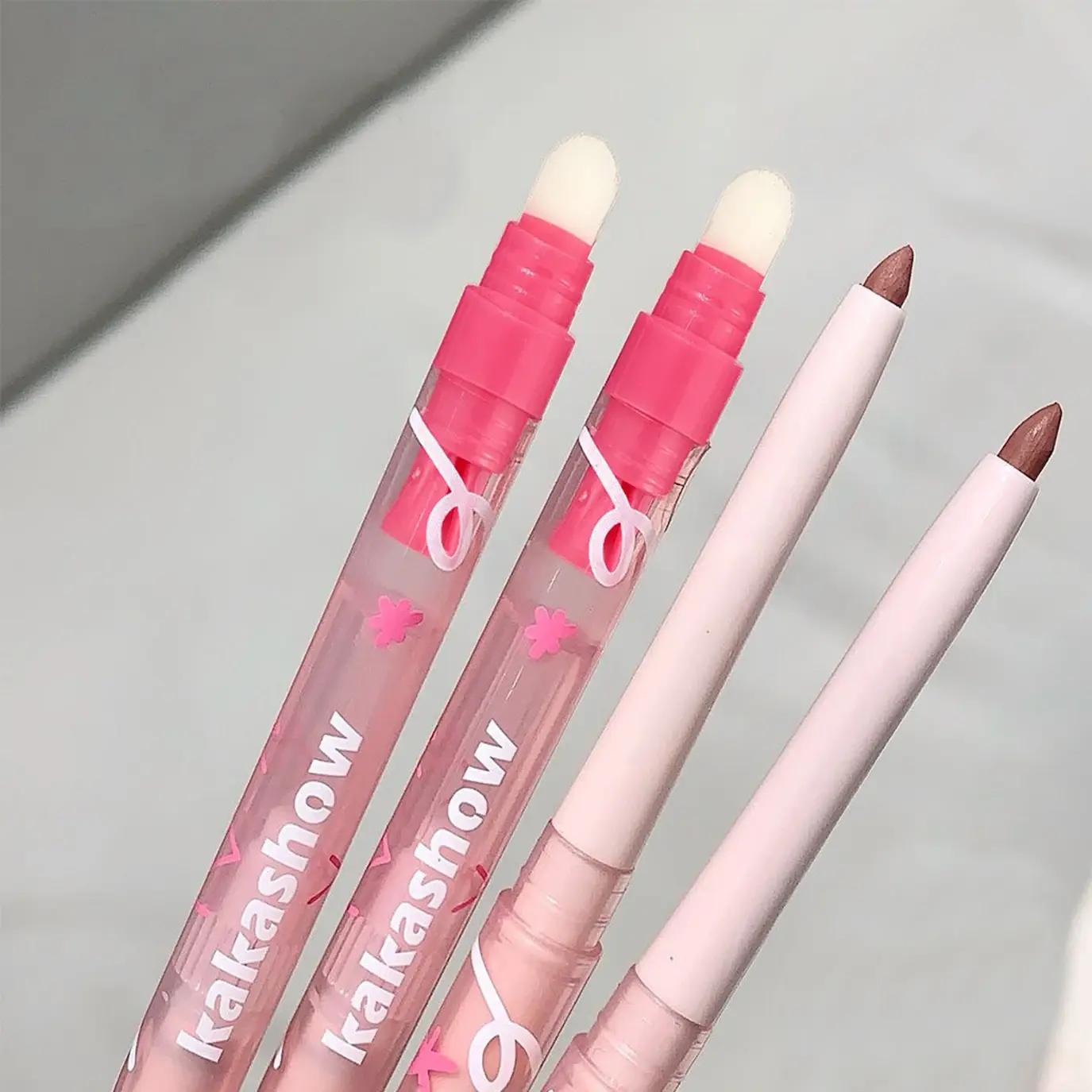 Waterproof Matte Lipliner Pencil with Brush Sexy Nude Brown Contour Tint Lipstick Lasting Non-stick Cup Natural Lip Liner Makeup