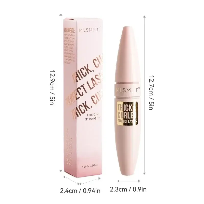 4D Black Mascara Thickening, Lengthening, Curling, Waterproof Liquid Fiber Mascara Colored Plump Long-lasting Enlarge Eye Makeup