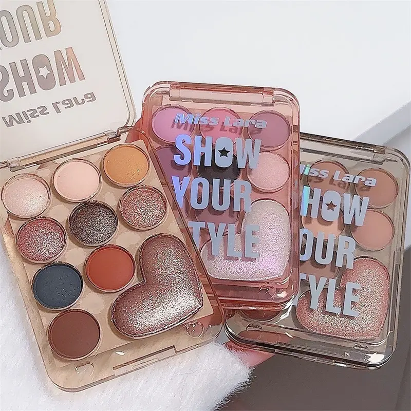 10 Color Love Eyeshadow Palette Velvet Matte and Shimmer Effect Pink Brown Eye Shadow Plate Create A Multi-Functional Makeup