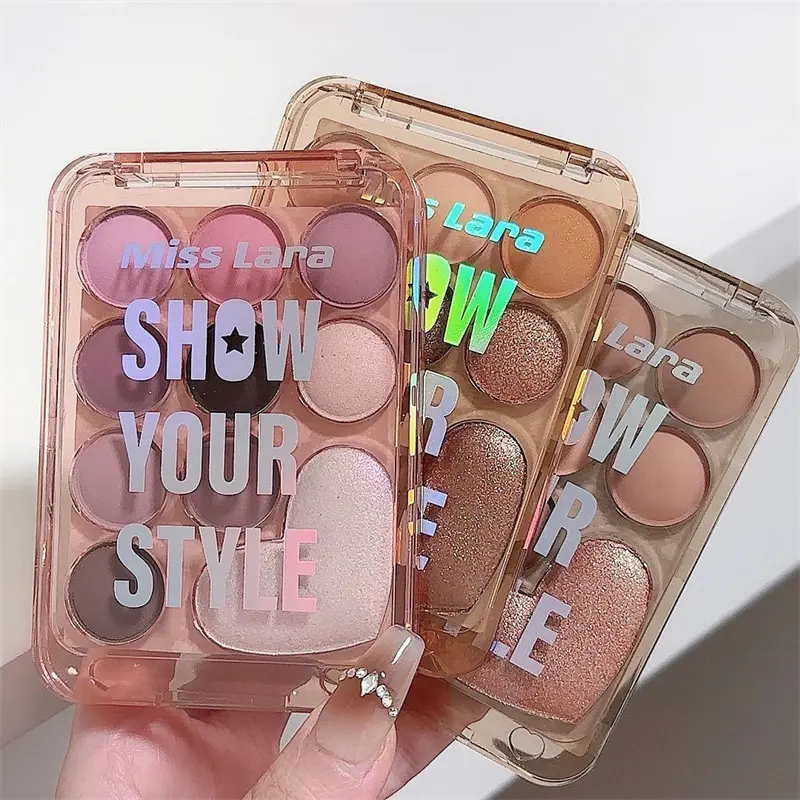 10 Color Love Eyeshadow Palette Velvet Matte and Shimmer Effect Pink Brown Eye Shadow Plate Create A Multi-Functional Makeup