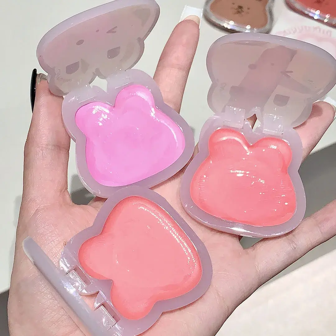 Wet and Bright Highlighter Plate Natural Water Light Clear Contour Shading Brightening Face Cute Rabbit Blusher Cream Make Up