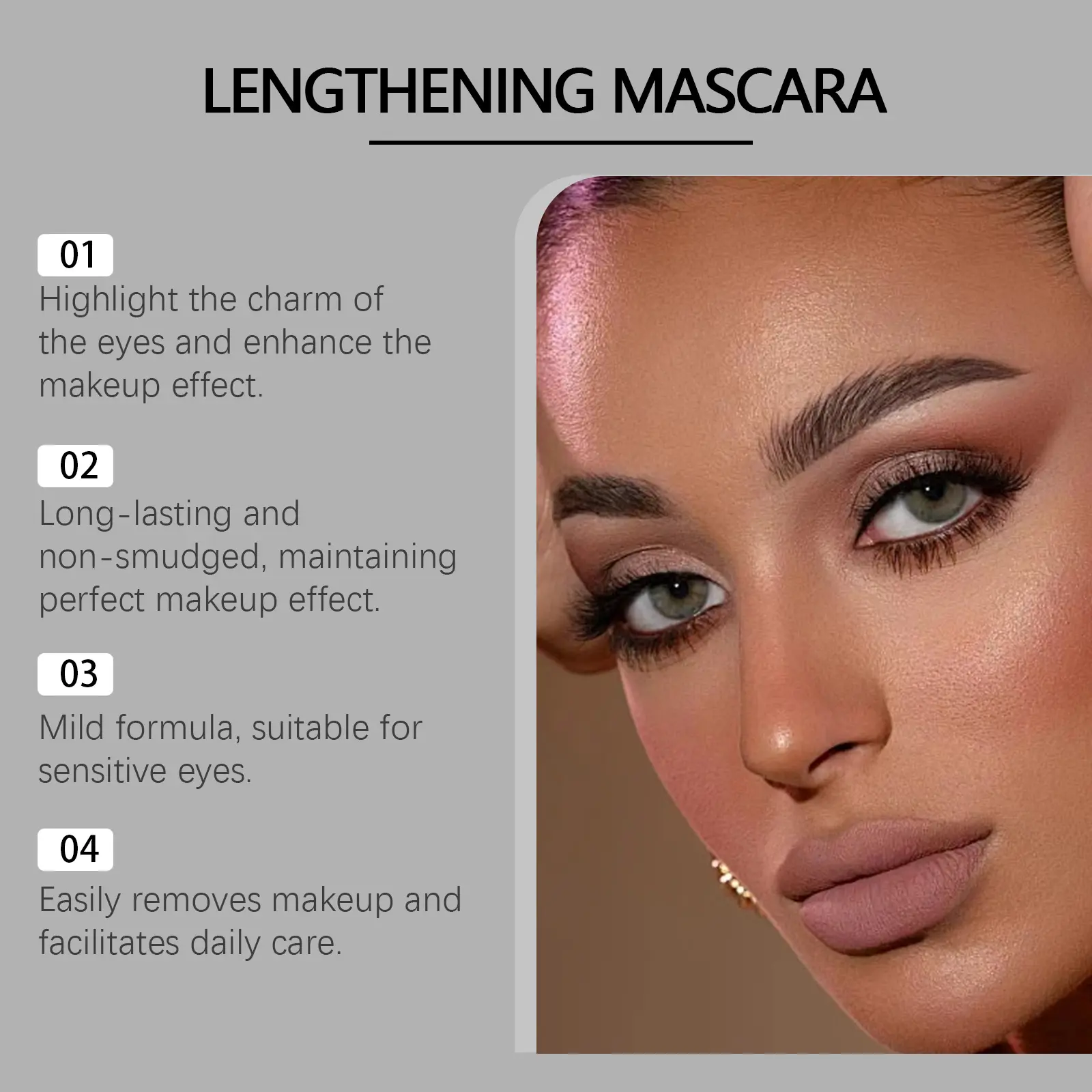 Eelhope Lengthening Eyelash Mascara Waterproof Smudge Proof Mascara Eyelash Makeup Long Lasting Curling Thickening Mascara 5ml