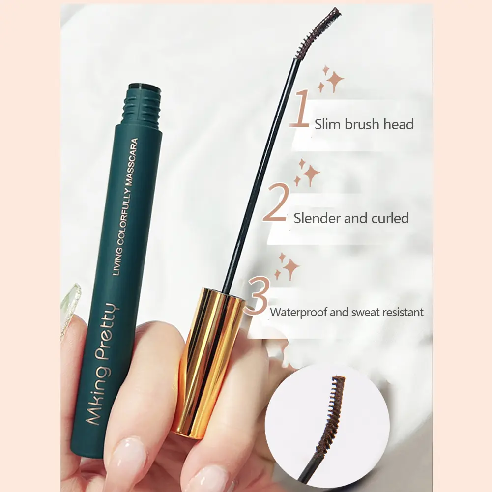 Ultra-fine Brush Black Mascara Lengthens Eyelashes Volume Waterproof Natural Lashes Korean Cosmetics Female Professional Makeup