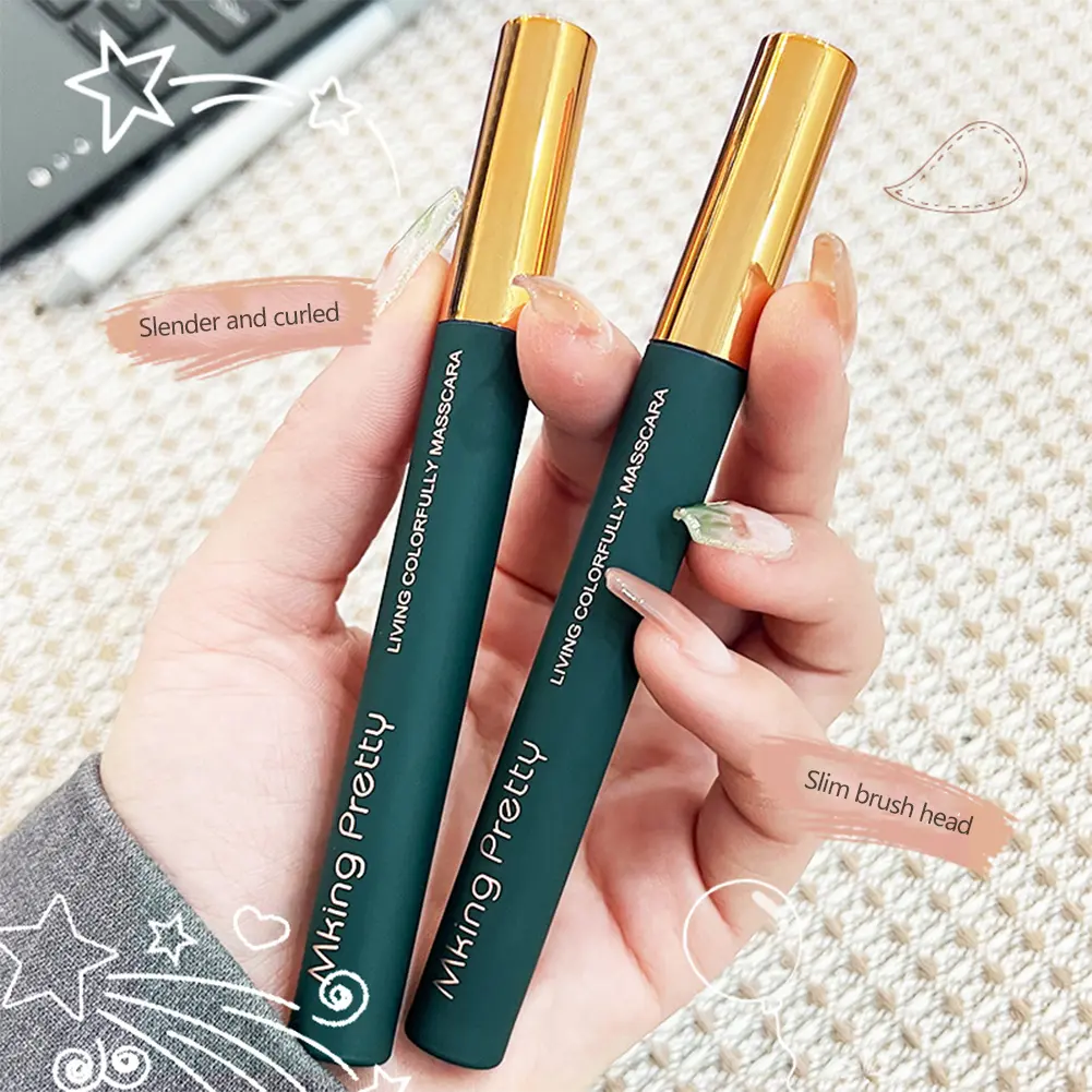 Ultra-fine Brush Black Mascara Lengthens Eyelashes Volume Waterproof Natural Lashes Korean Cosmetics Female Professional Makeup