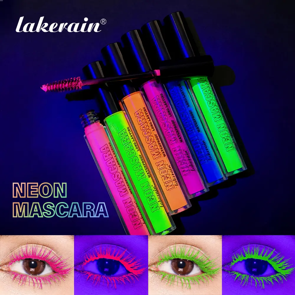 Eye Mascara 6 Color Neon Fluorescence Waterproof Smudge-proof Eye Mascara 24h Long Lasting Colorful Mascara Eye Lashes Cosmetics
