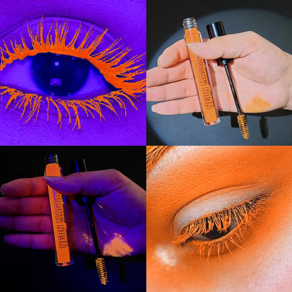 Eye Mascara 6 Color Neon Fluorescence Waterproof Smudge-proof Eye Mascara 24h Long Lasting Colorful Mascara Eye Lashes Cosmetics