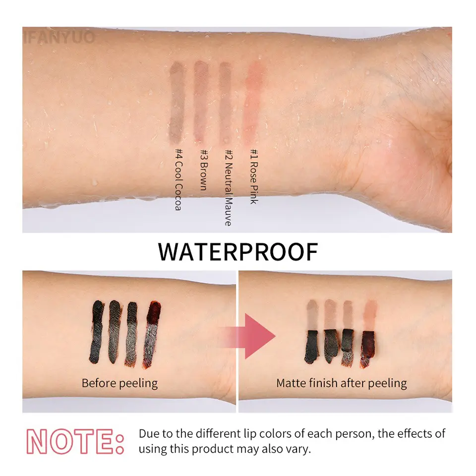 Pointed End Lip Liner Peel Off Tattoo Lipgloss Waterproof Long Lasting Matte Lip Tint Brown Contour Tear-off Lips Stain Cosmetic