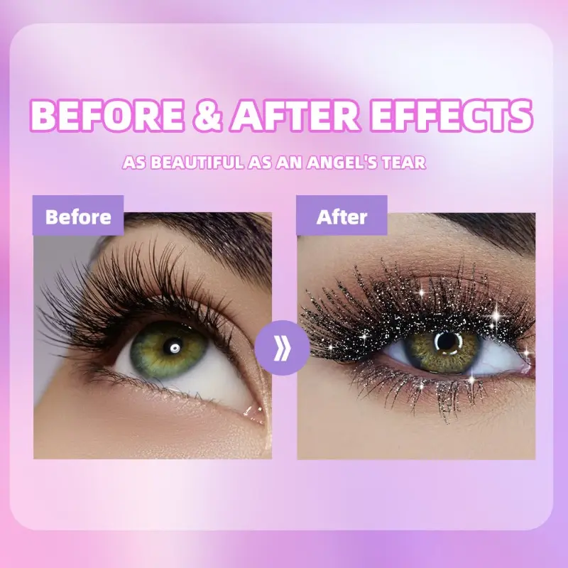 Sparkler Eyelash Cream Shine Broken Diamond Mascara Glitter Sparkling Snowflakes EyeLash Waterproof Mascara Eyelash Styling Tool