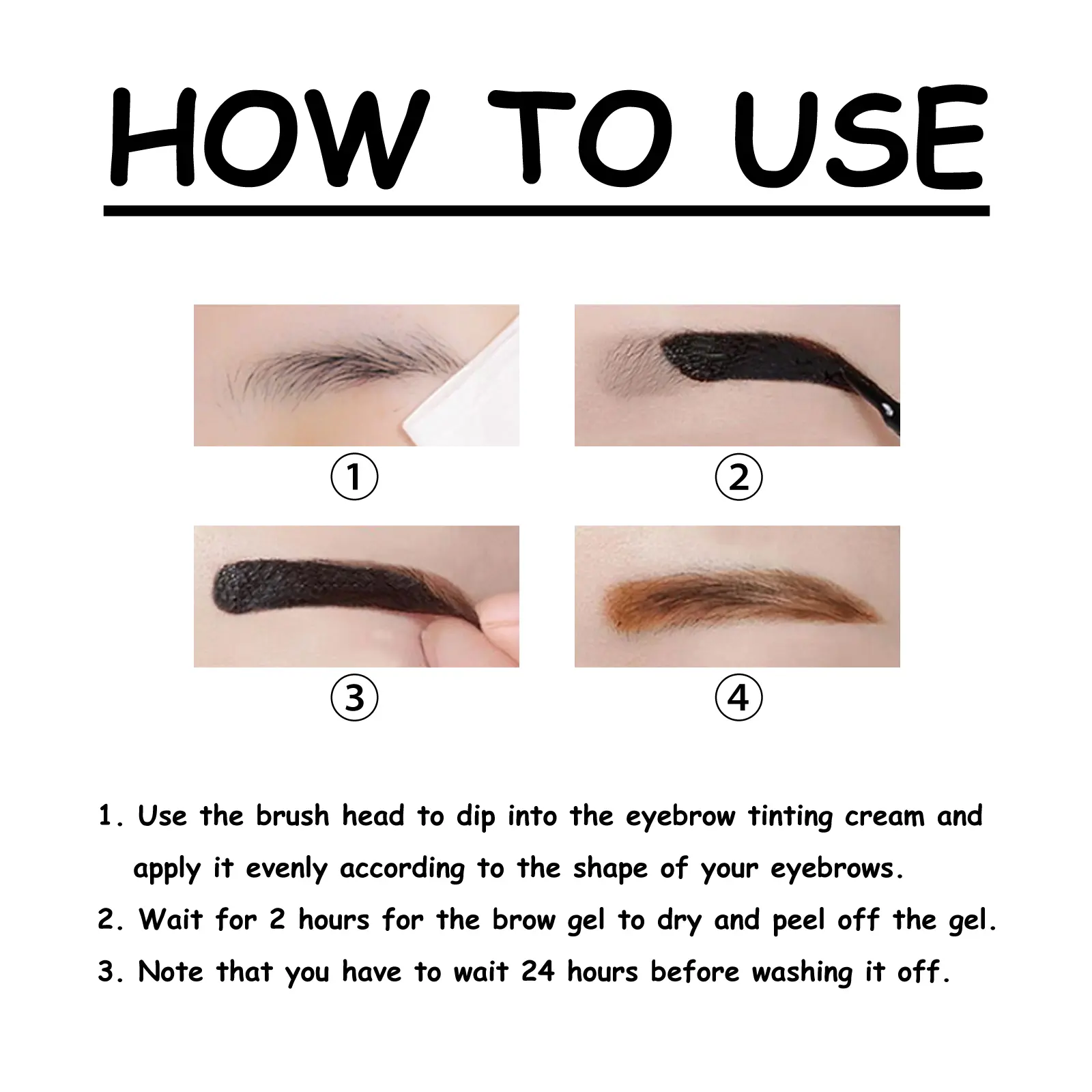 EELHOE Tattoo Peel Off Eyebrow Gel Tint Makeup Semi-Permanent Waterproof Long Lasting Sweat-proof Peel Off Dye Eyebrow Cream