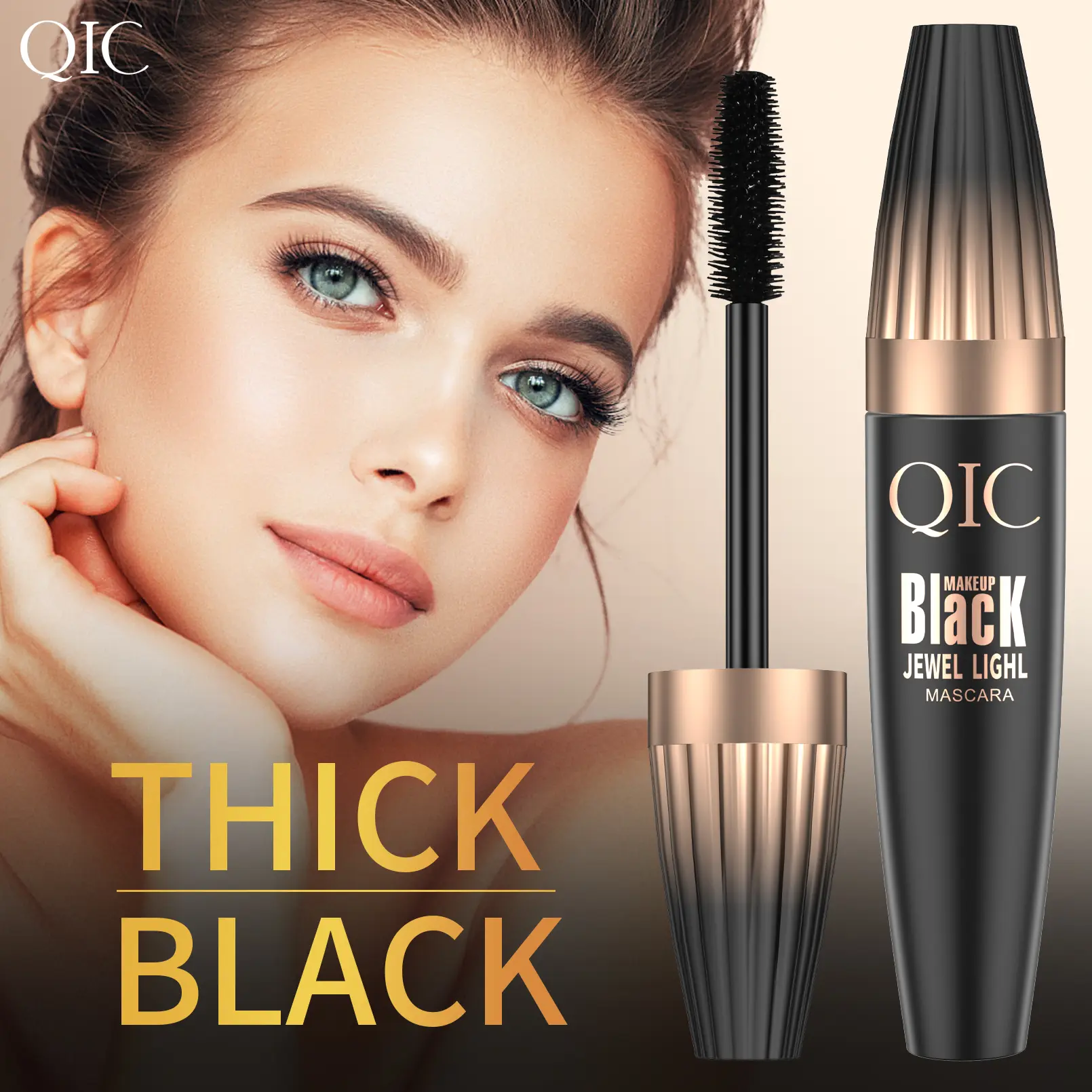 4D Waterproof Eyelash Mascara Rias Tools Curling Thick Smudge-proof Long-lasting Beauty Makeup