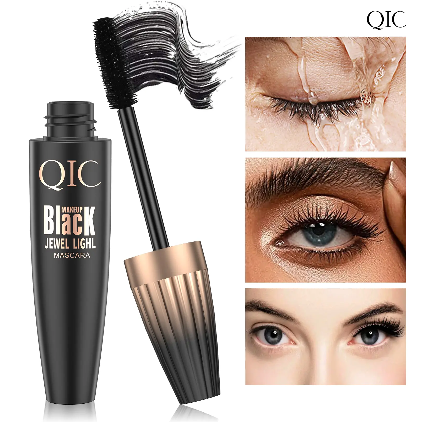 4D Waterproof Eyelash Mascara Rias Tools Curling Thick Smudge-proof Long-lasting Beauty Makeup