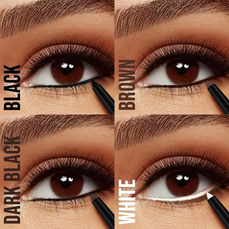 4 Color Cotton Tip Eyeliner, Waterproof Eyeliner, Easy To Apply, Smudgeproof, Long Lasting, Eye Liner Beauty Cosmetics