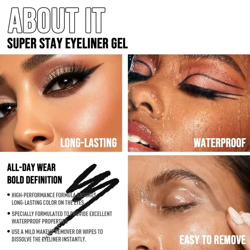 4 Color Cotton Tip Eyeliner, Waterproof Eyeliner, Easy To Apply, Smudgeproof, Long Lasting, Eye Liner Beauty Cosmetics
