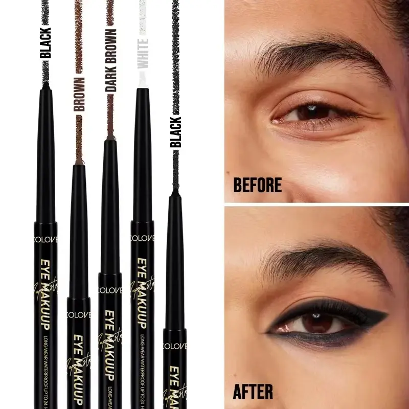 4 Color Cotton Tip Eyeliner, Waterproof Eyeliner, Easy To Apply, Smudgeproof, Long Lasting, Eye Liner Beauty Cosmetics