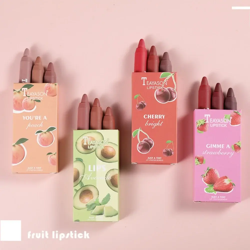 3pcs/Set Long Lasting Velvet Matte Lipstick Set Waterproof Sexy Red Nude Tint Pen Natural Makeup Cosmetic Beauty