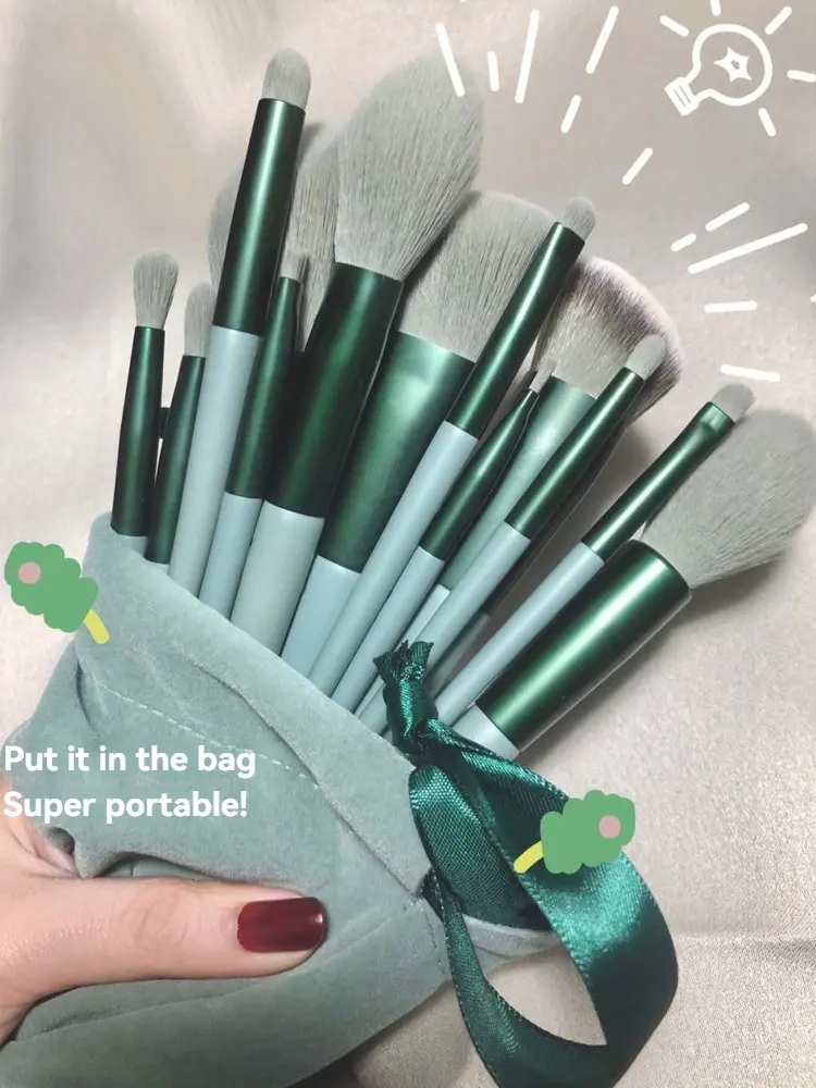 13 PCS Colorful Makeup Brush Set Eye Shadow Foundation Women's Makeup Brushes Eye Shadow Blush Beauty Soft Makeup Toolkit