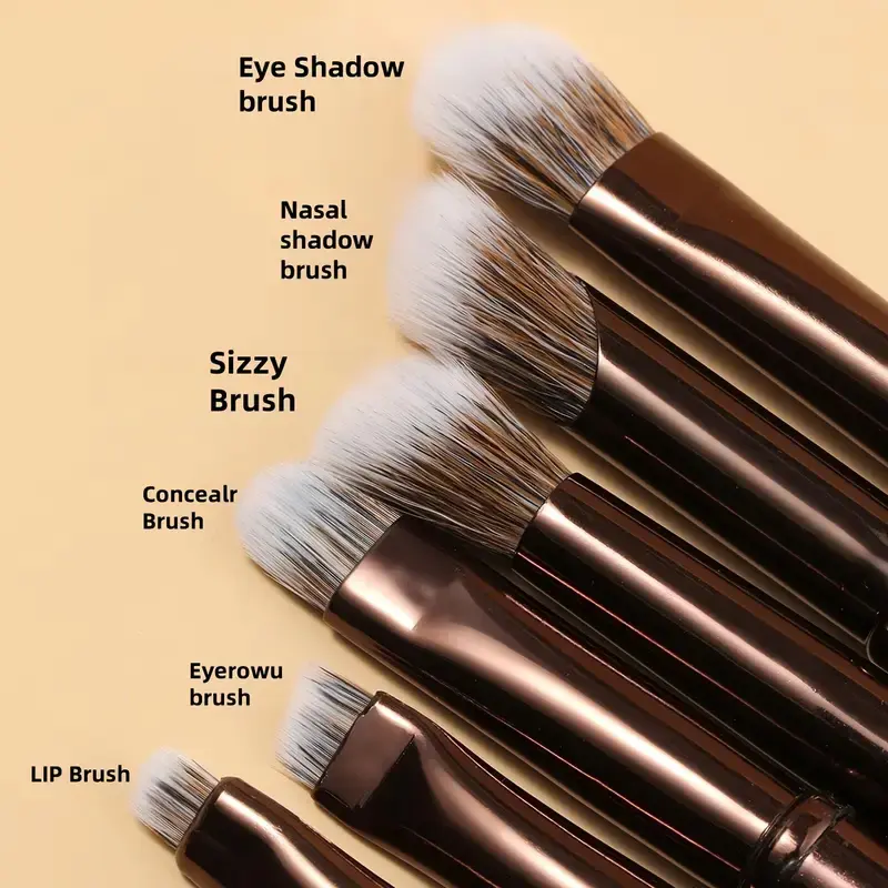 6Pcs Mini Makeup Brushes Set Detachable Travel Contour Concealer Brush Eyeshadow Brush Face Cosmetic Tools with Storage Box