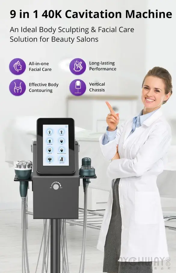 professional ultrasonics cavitations machine vacuum cavitations system 9 in 1 beauty cavitations machine