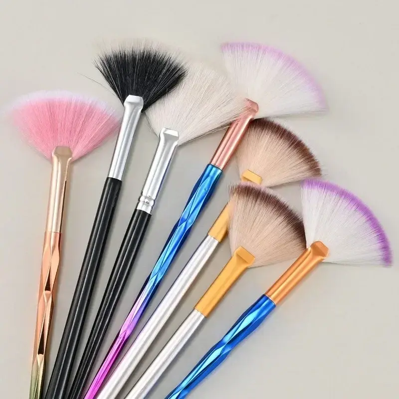 New Practical Facial Brushes Fan Makeup Brushes Soft Portable Mask Brushes Cosmetic Tools for Ladies Girls Nail Charm  Beauty