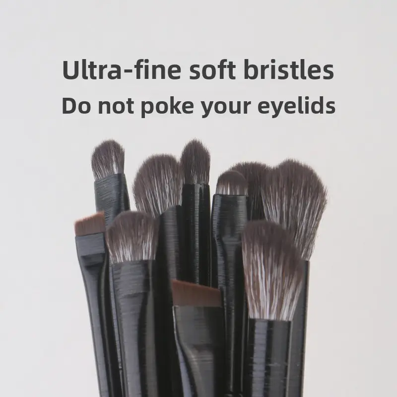 Soft Bristle Eyeshadow Brushes 10-piece Set Eye Makeup Smudge Undercover Eyeliner Blade Eye Detail Small Makeup Brushes