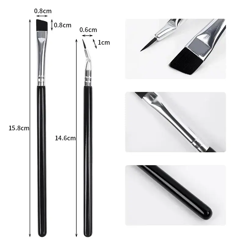 Bent Liner Makeup Brushes Angled Eyeliner Brush Eyeshadow Eye Brow Brushes Tool Fine Eyeliner Brushes Eye Contour Makeup Tool