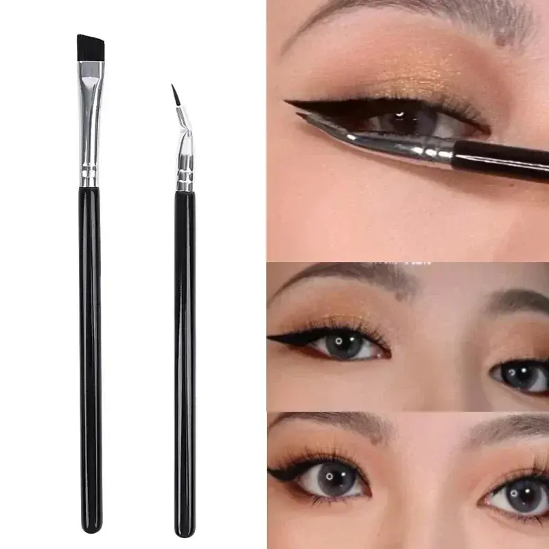 Bent Liner Makeup Brushes Angled Eyeliner Brush Eyeshadow Eye Brow Brushes Tool Fine Eyeliner Brushes Eye Contour Makeup Tool