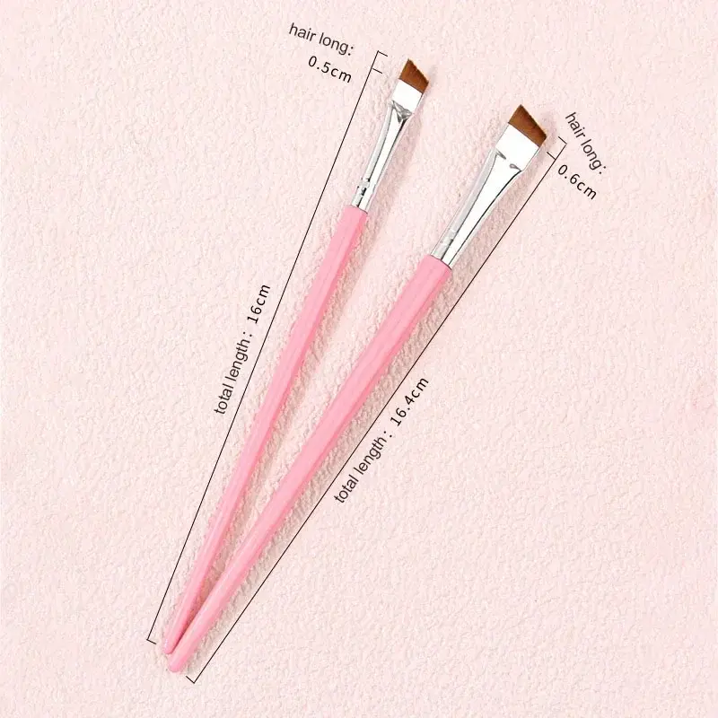 4PCS Liquid Eyeliner Brush Ultra Thin Fine Oblique Angle Flat Head Eyebrow Brush Contouring Brow Eye Liner Makeup Brush Tools