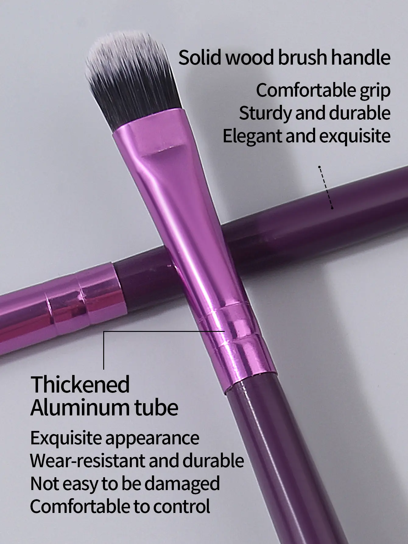 Purple 20-piece makeup brush set, ultra-thin and ultra-fine eyeliner brush/eyebrow brush,a must-have for professional eye makeup