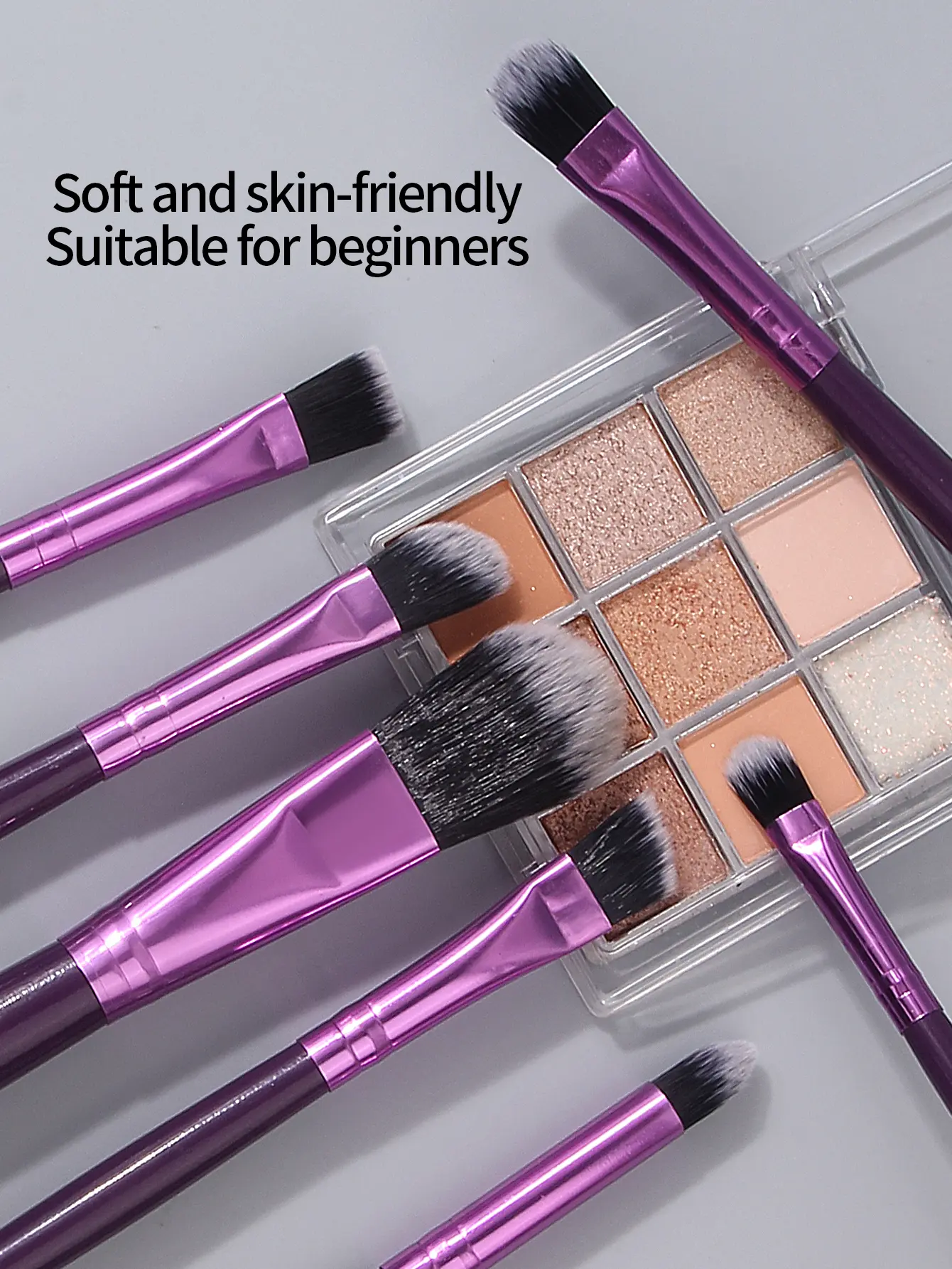 Purple 20-piece makeup brush set, ultra-thin and ultra-fine eyeliner brush/eyebrow brush,a must-have for professional eye makeup