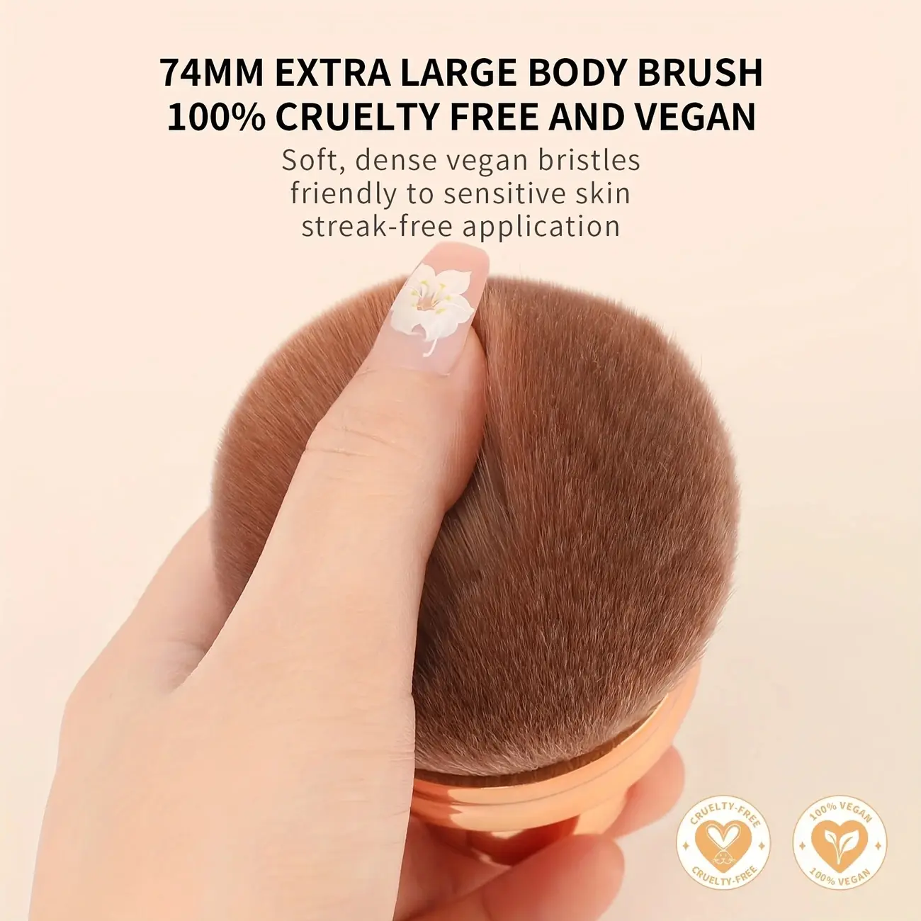 Tanning Brush Ultra-Soft Large Body Makeup Brush Wide Head Kabuki Foundation Brush for Professional Arm Neck Makeup