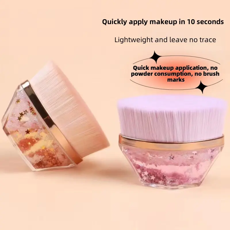 No.55Magic Makeup Brush,Flat Head for Concealer/Non-Powder-Eating/Multipurpose(Liquid, Powder, Blush, etc.),Portable Beauty Tool