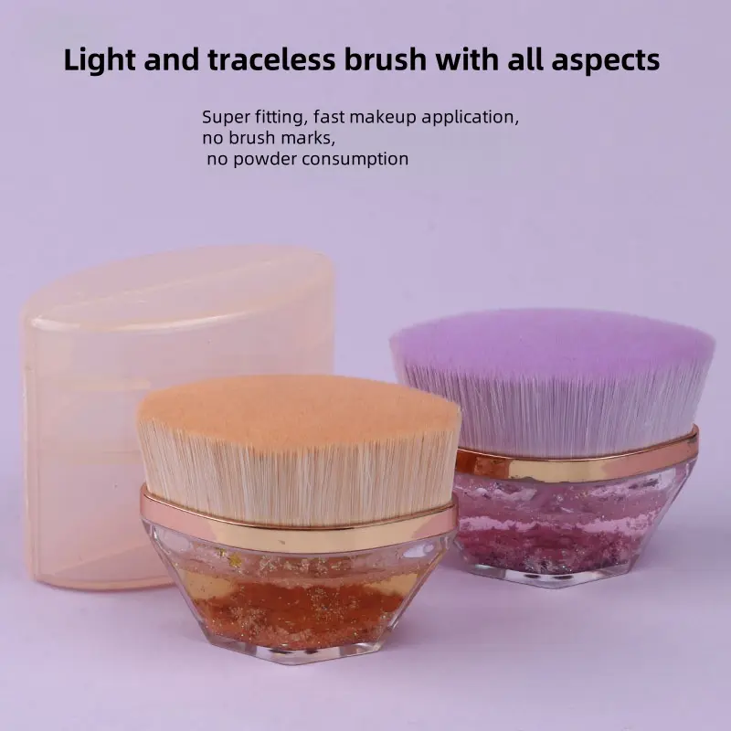 No.55Magic Makeup Brush,Flat Head for Concealer/Non-Powder-Eating/Multipurpose(Liquid, Powder, Blush, etc.),Portable Beauty Tool