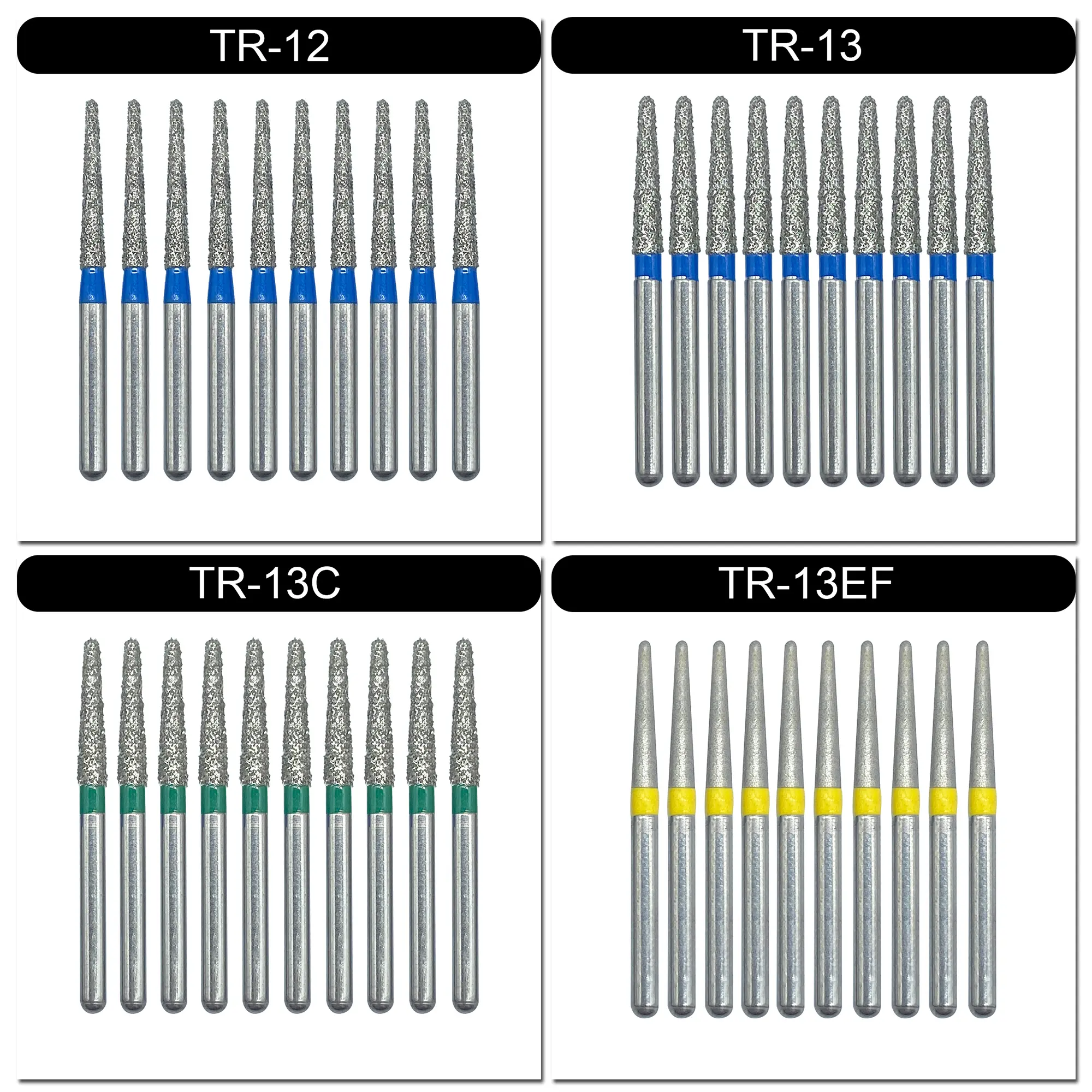WELL CK 10pcs/Pack Dental Diamond Burs Drill for High Speed Handpiece Dentist Burs FG Series Dia 1.6mm