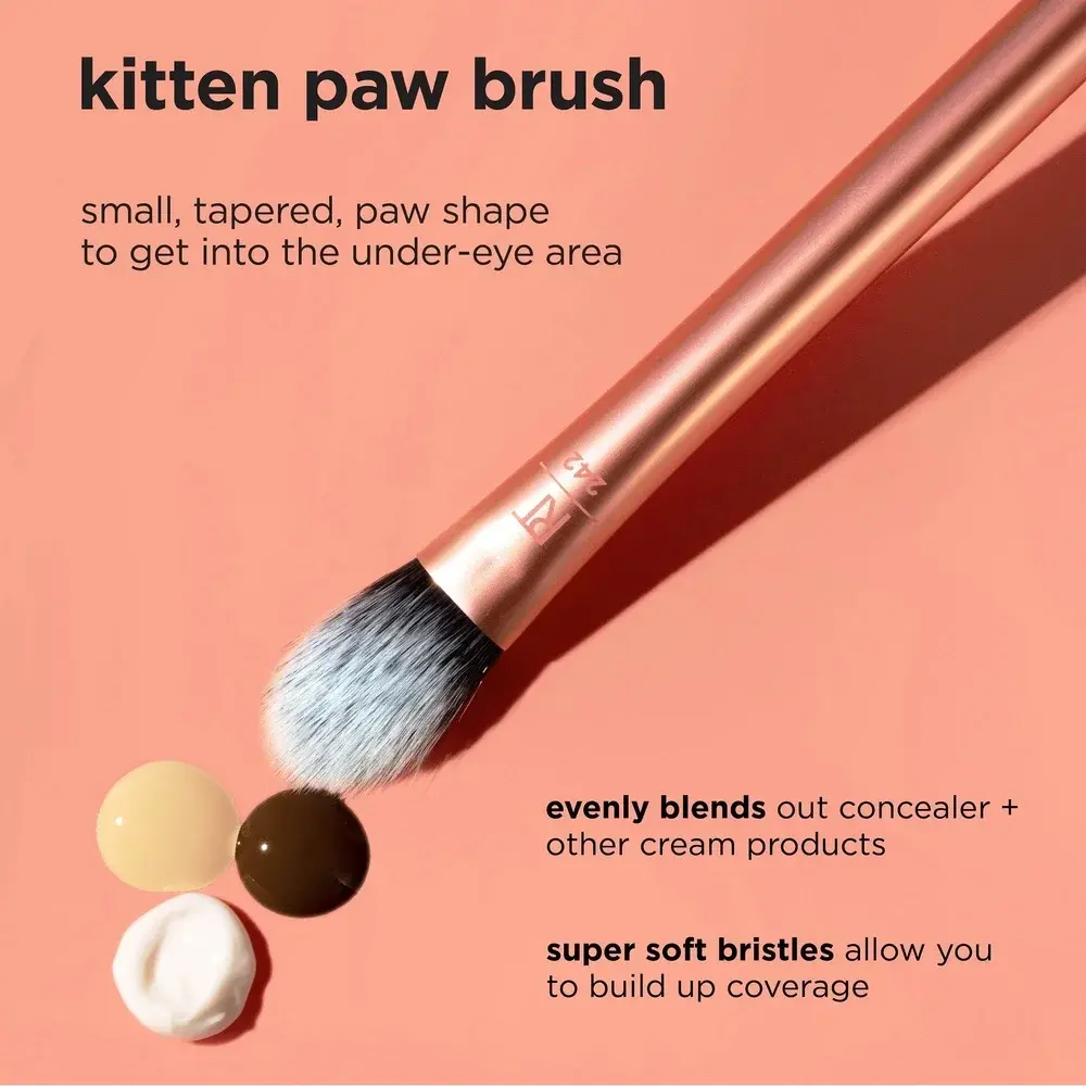Brightening Concealer Brush Kitten Paw Shape Eye Cream Applicator Long Lasting Makeup Ultraplush Bristles 100% Vegan Reusable
