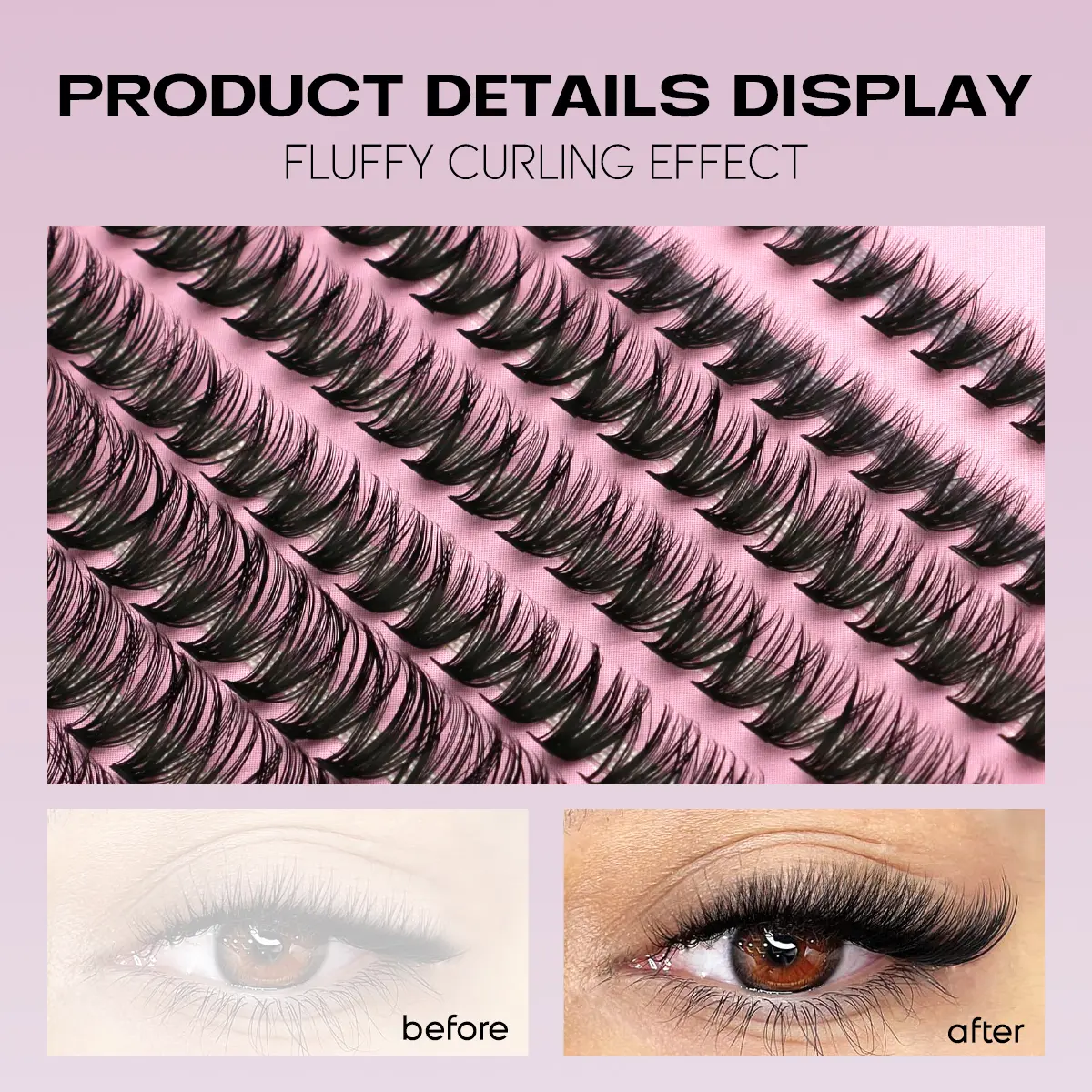 GROINNEYA Lash Clusters Kit With Waterproof Strong Hold DIY Lash Extension Kit Lash Bond And Seal And Eyelash Tweezers Makeup