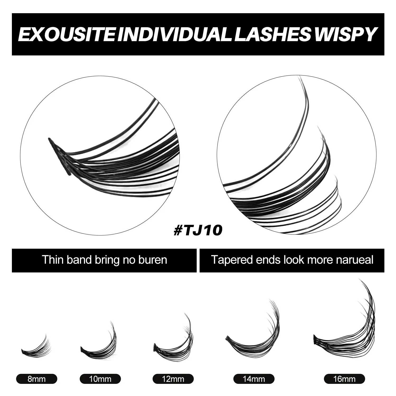 GROINNEYA DIY Lash Extension Kit Volume Lash Clusters Mix Curl Individual Lashes Kit with Lash Bond and Seal Lash Tweezers