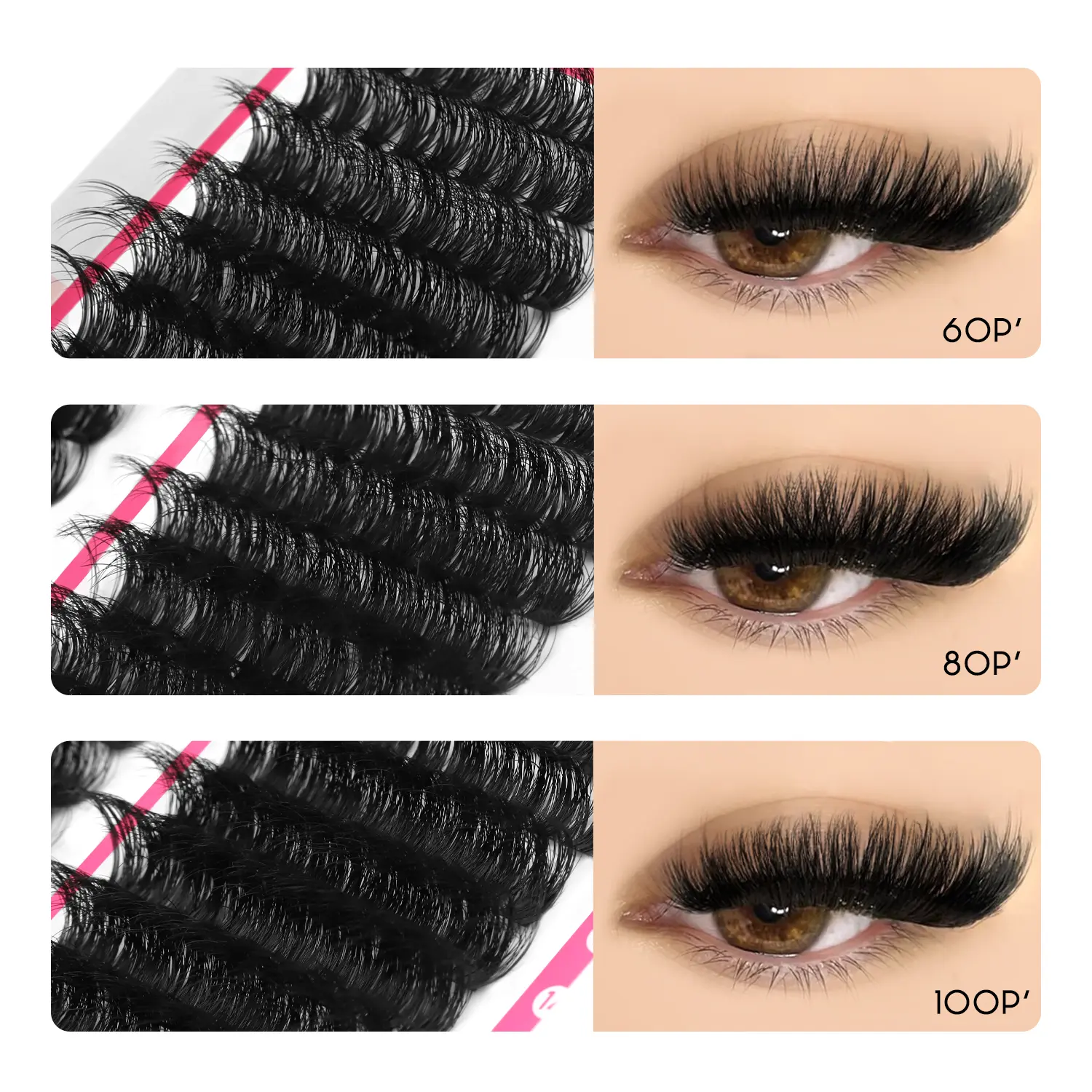 MOONKALI Fluffy Lash Clusters Kit Volume Cluster Eyelash Extensions Kit D Curl  Eyelash Clusters Individual Lashes Full Faux Min