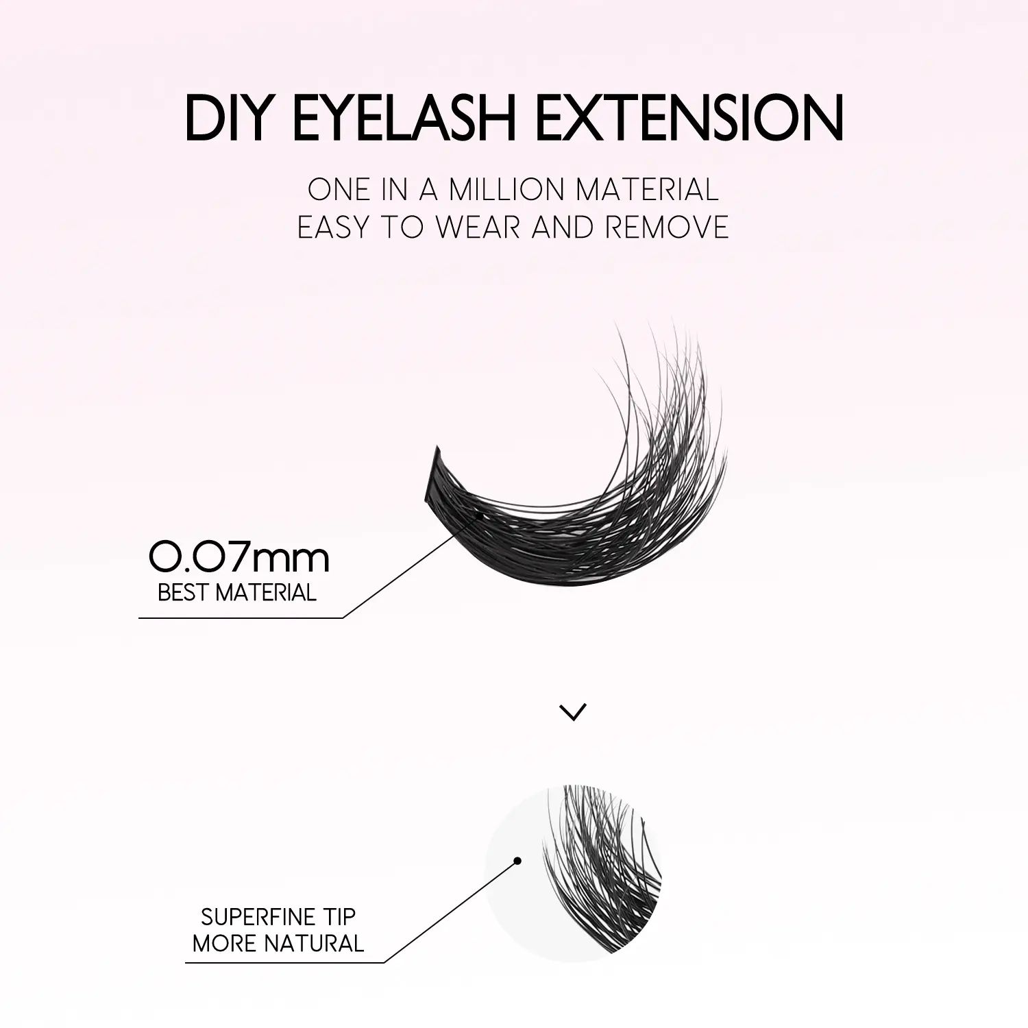 MOONKALI Fluffy Lash Clusters Kit Volume Cluster Eyelash Extensions Kit D Curl  Eyelash Clusters Individual Lashes Full Faux Min