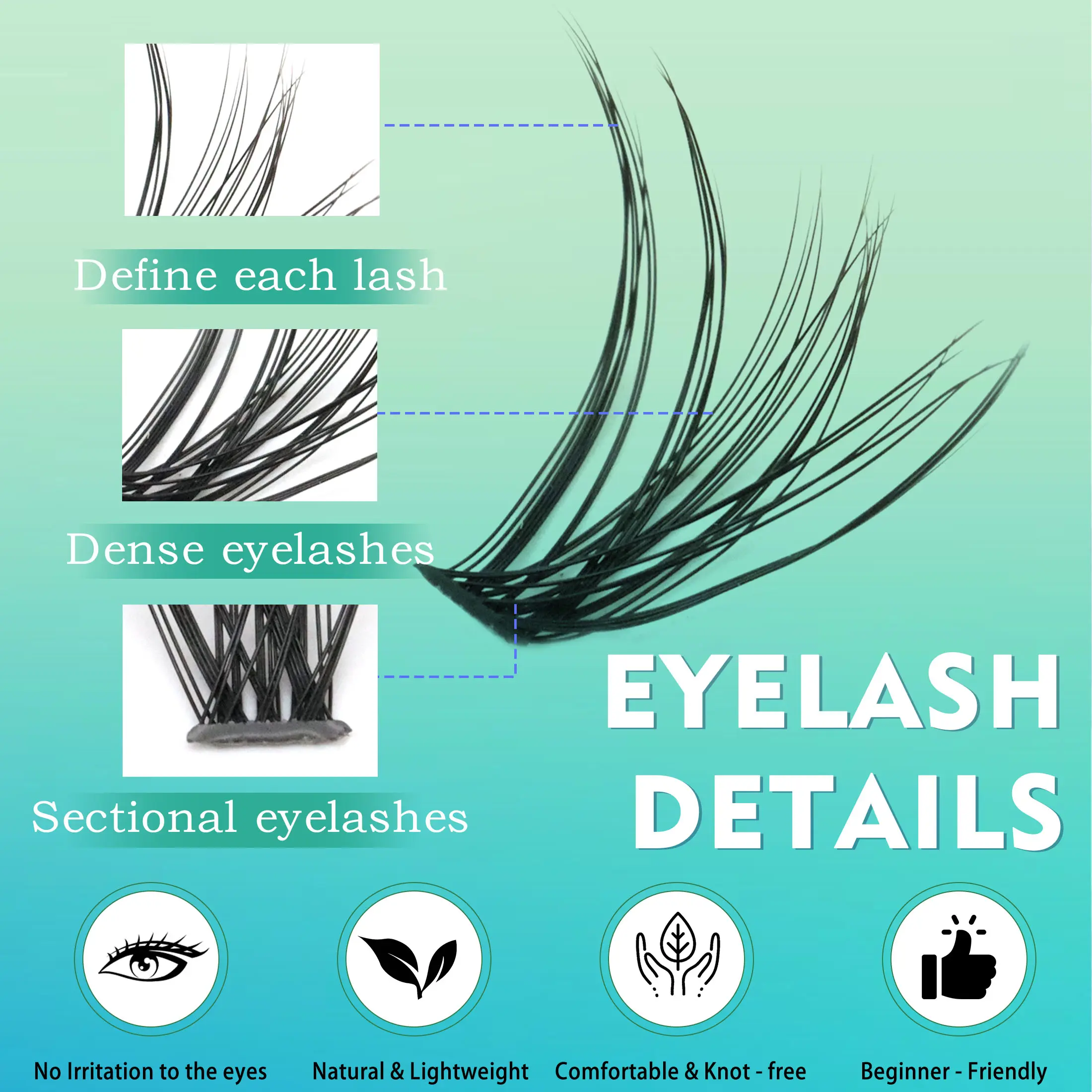 280 PCS DIY lashes extension kit D Curl 8-16mm lash clusters false eyelashes and Eyelashes Makeup Tools bond and seal ＆ remover