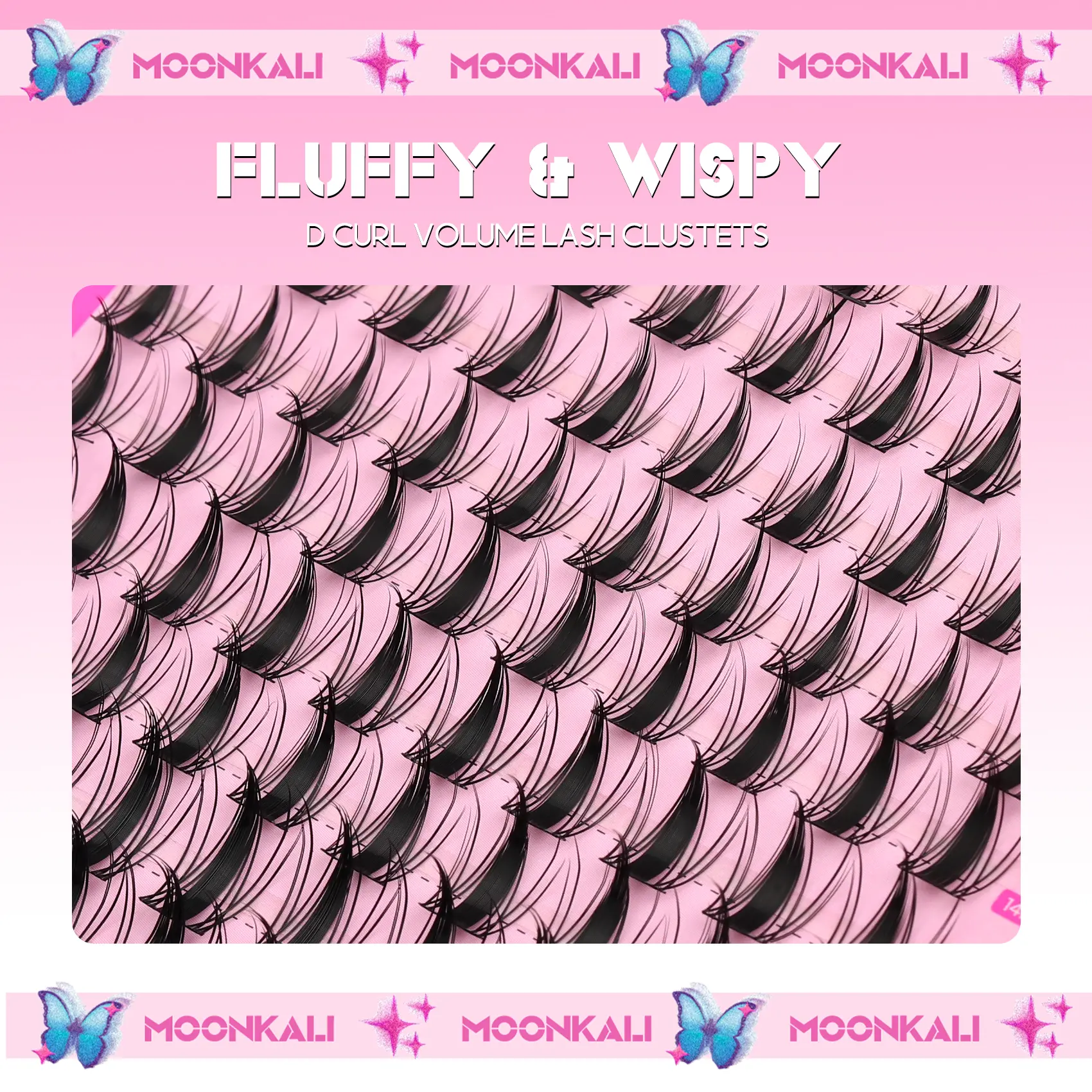 MOONKALI Fairy Lash Clusters Natural Look Manga Eyelash Clusters Wispy D-Curly Cluster Eyelash Extensions  Wispy Individual Lash