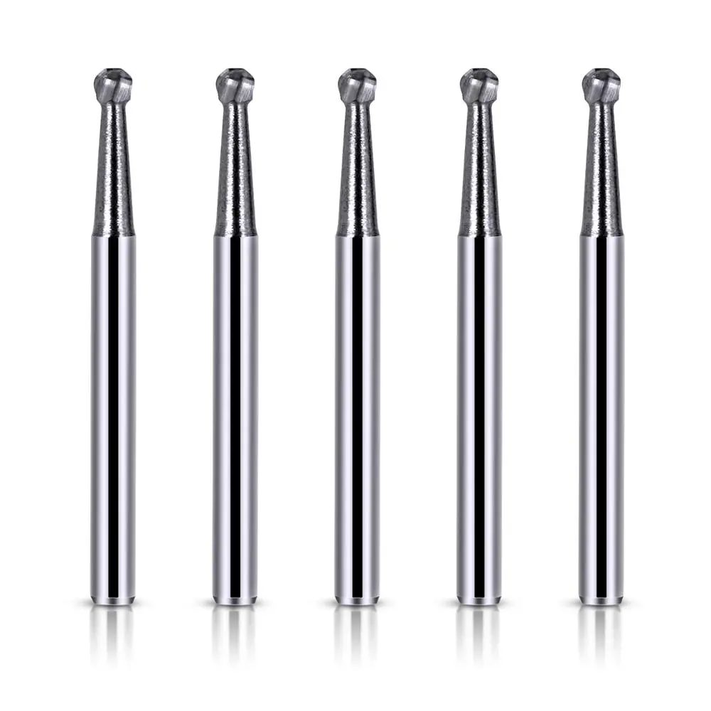 AZDENT Dental Tungsten Carbide Bur Drill FG 1/2/3/4/5 Round 1.6mm for High Speed Handpiece Dentistry Burs