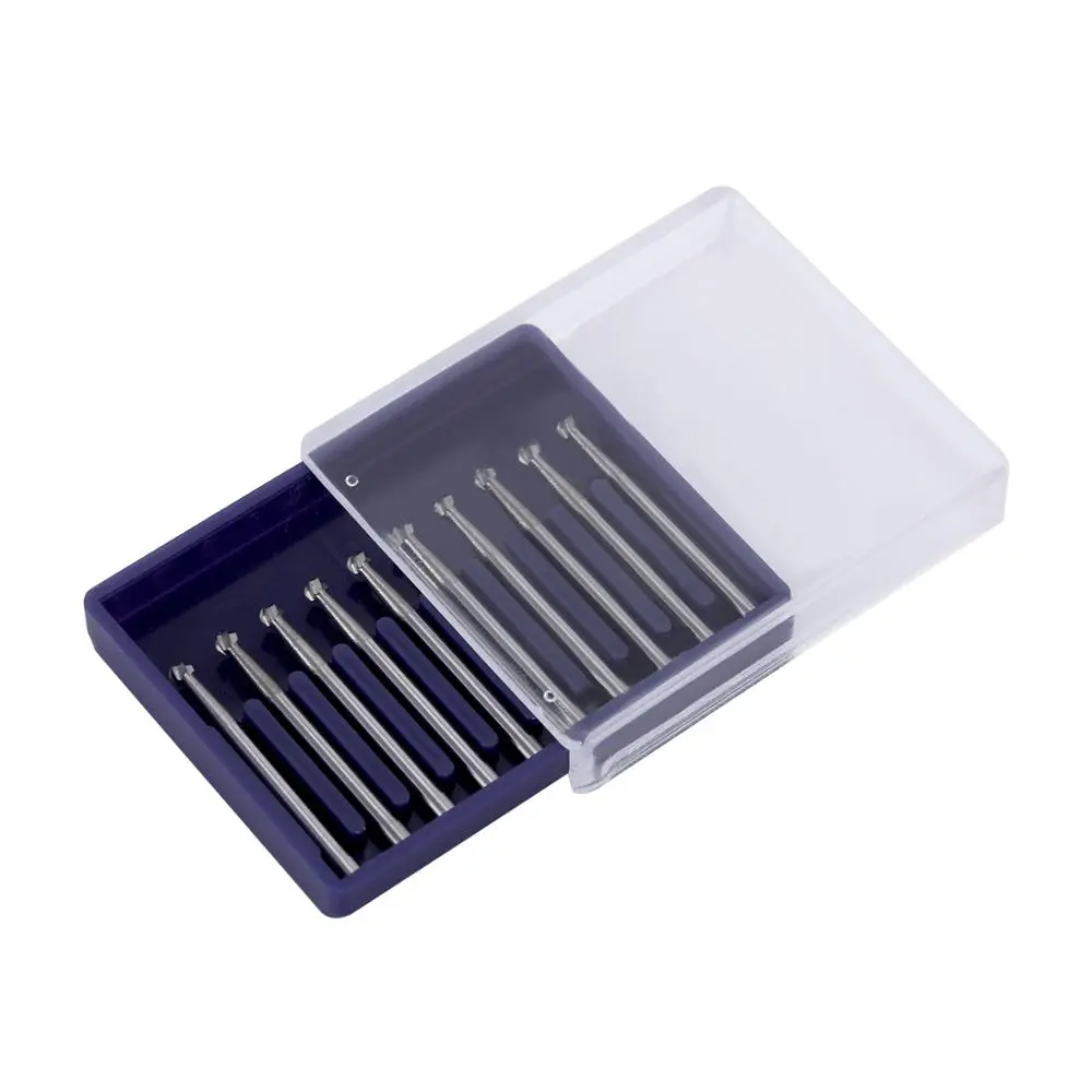 AZDENT Dental Tungsten Carbide Bur Drill FG 1/2/3/4/5 Round 1.6mm for High Speed Handpiece Dentistry Burs