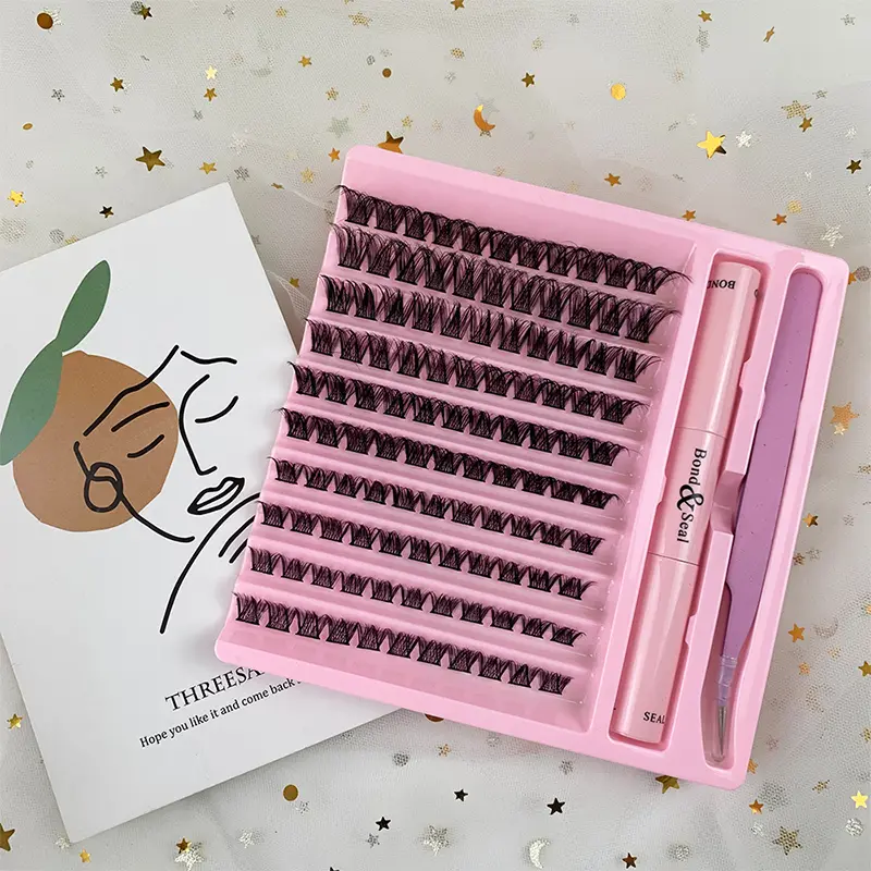 DIY 45/120PCS False Eyelash Extension Kit Cluster Individual Lash With Eyelashes Glue Grafting Bond And Seal Tweezers Make Up
