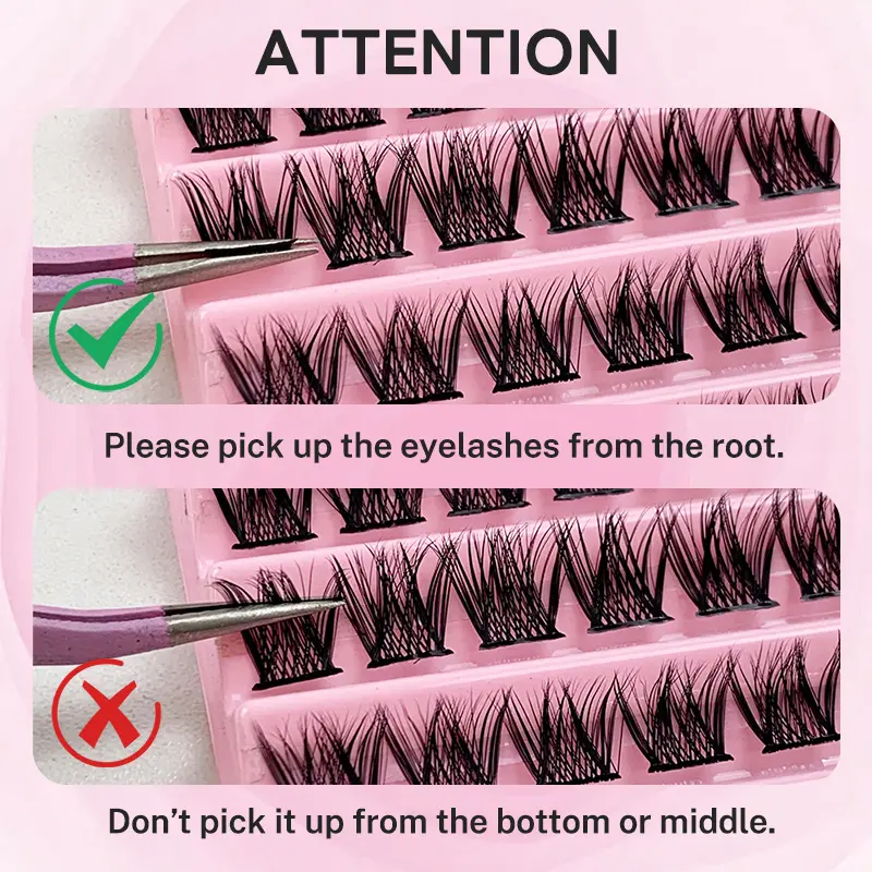 DIY 45/120PCS False Eyelash Extension Kit Cluster Individual Lash With Eyelashes Glue Grafting Bond And Seal Tweezers Make Up