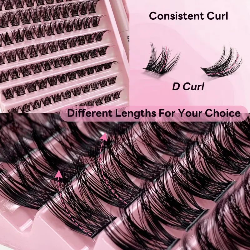 DIY 45/120PCS False Eyelash Extension Kit Cluster Individual Lash With Eyelashes Glue Grafting Bond And Seal Tweezers Make Up